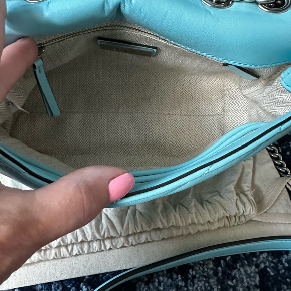 Tory Burch Blue Kira Diamond Quilt Convertible Shoulder Bag - Picture 15 of 16